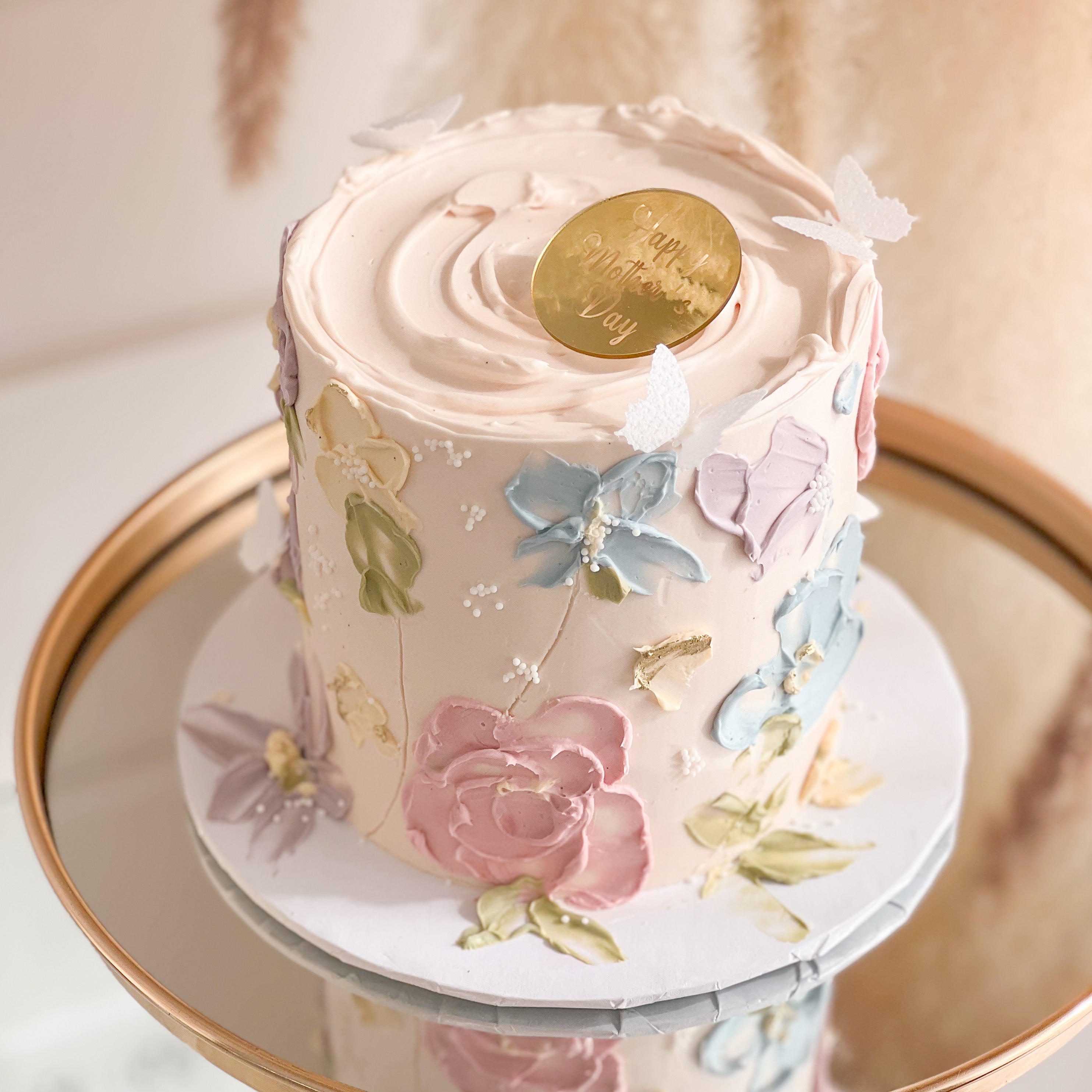 Mother'd Day Abstract Buttercream Flower Cake