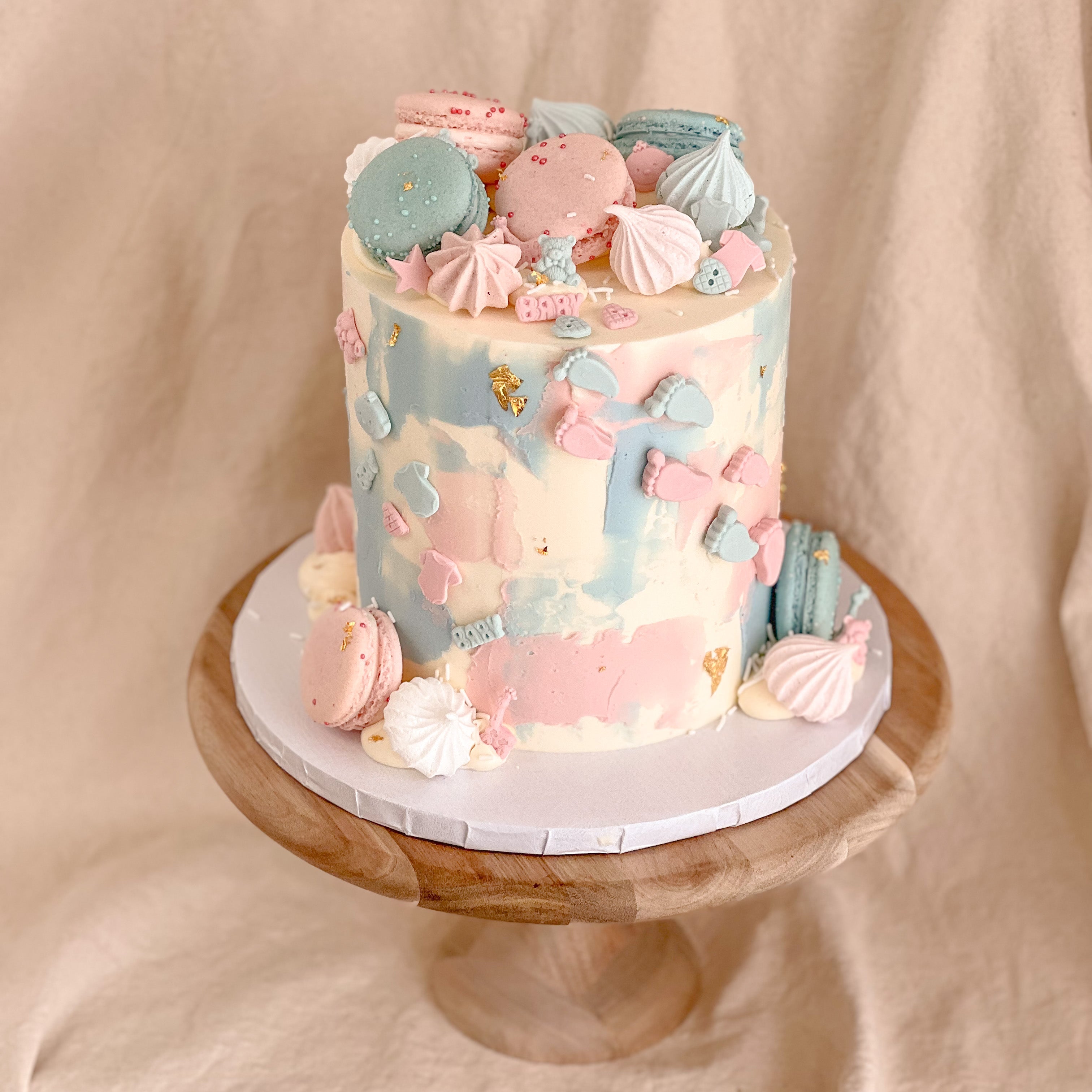 Sold Works Cake The Works, Gender Reveal Cake – Shop Wild Rose Cakes